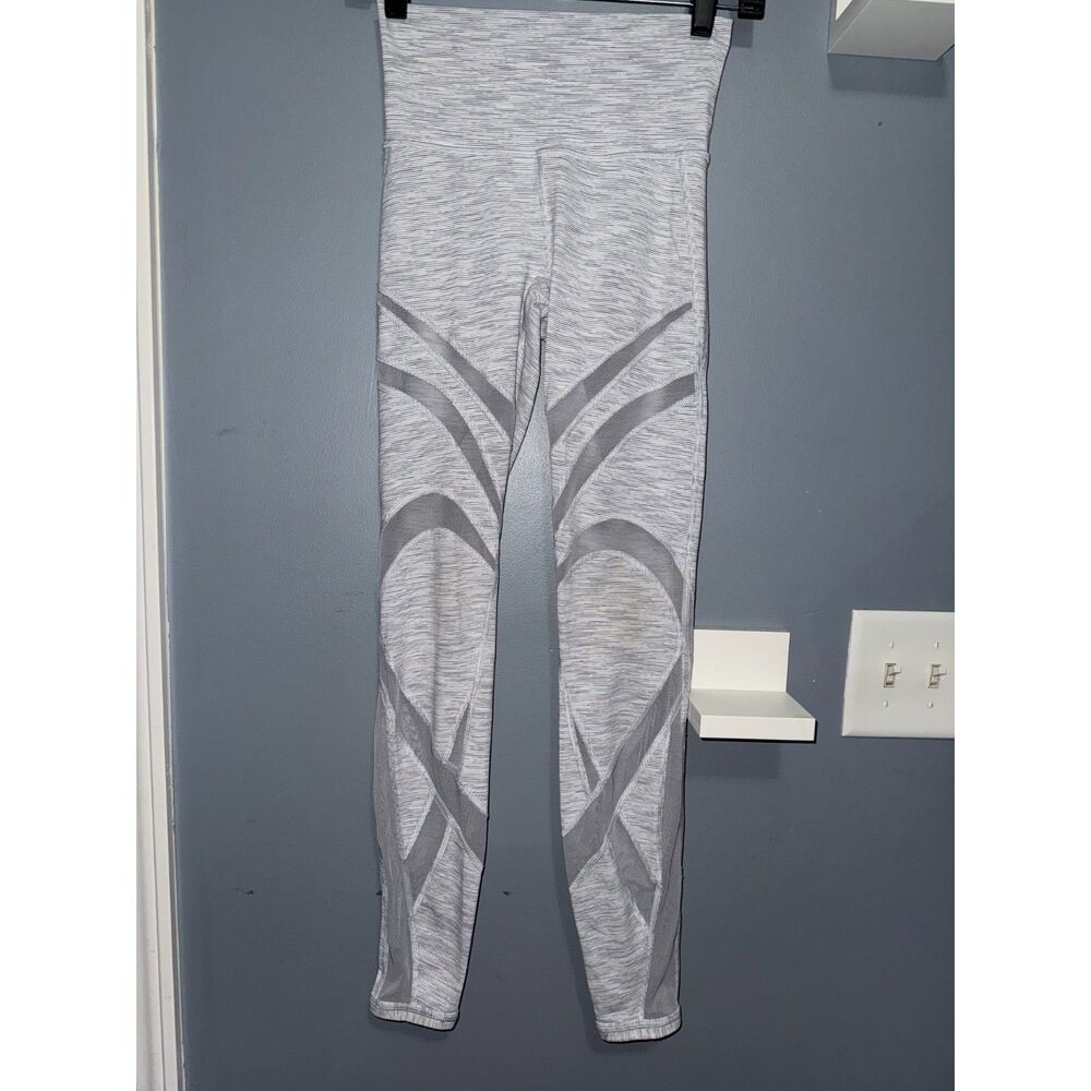 Lululemon Heathered Grey Wunder Under Mesh Leggings | Size 4 | Activewear